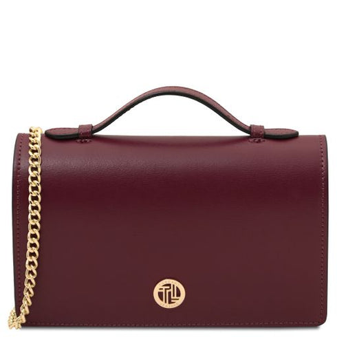 Opera - Leather clutch with chain strap